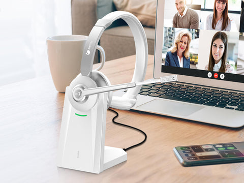 Earbay Wireless Dual Connection Headset - White