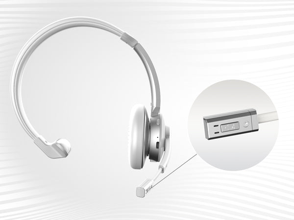 Earbay Wireless Dual Connection Headset - White