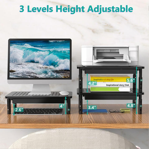 Adjustable Monitor Riser with Drawer