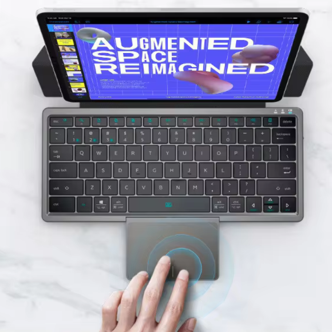 Compact Ergonomic Keyboard with Stand and Trackpad