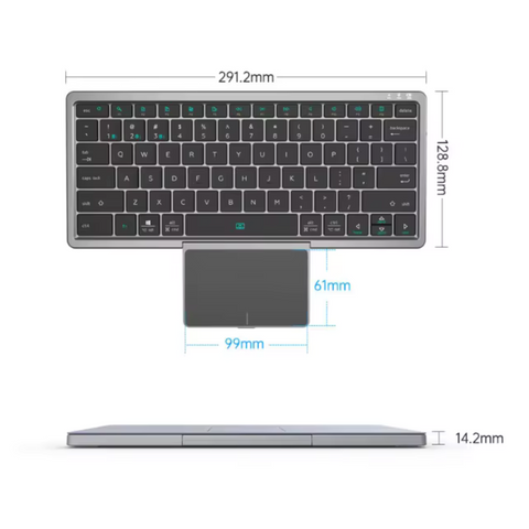 Compact Ergonomic Keyboard with Stand and Trackpad