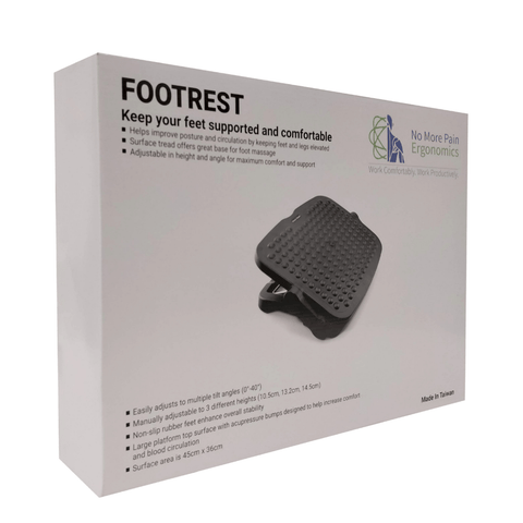 Adjustable Ergonomic Footrest - No More Pain Ergonomics