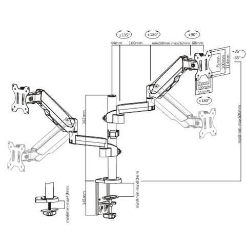 Brateck Dual Monitor Arm