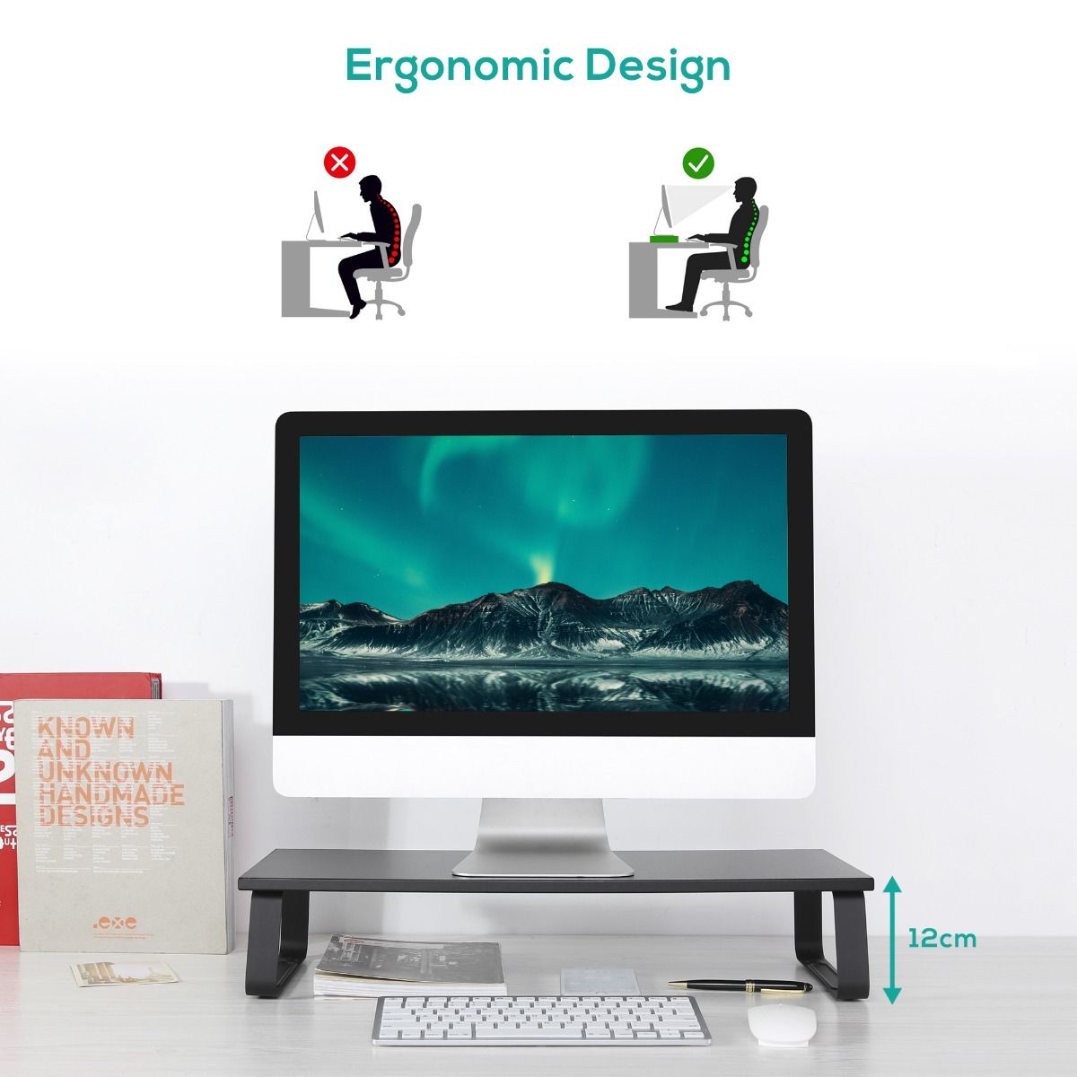 Activiva Ergolife Black Monitor Stand Riser