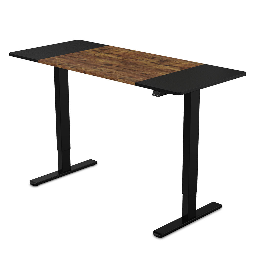 Fortia Electric Height Adjustable Standing Desk - 140cm - Oak Style + Black