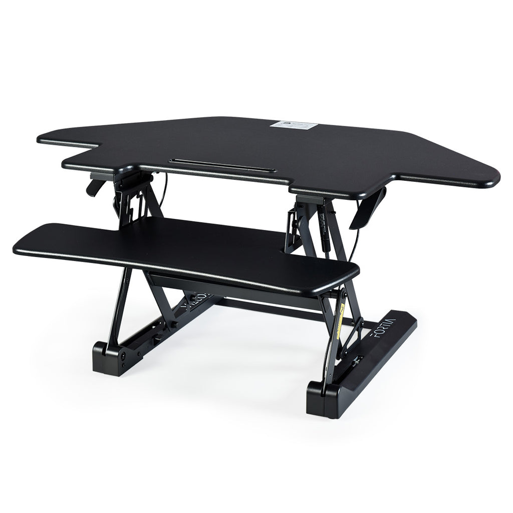 Fortia Height Adjustable Corner Standing Desk - Black